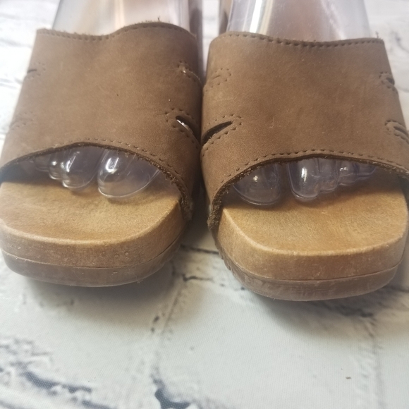 Vtg 80s brown suede slides sandals - Picture 3 of 12